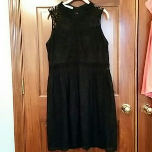 Lace overlay black dress
